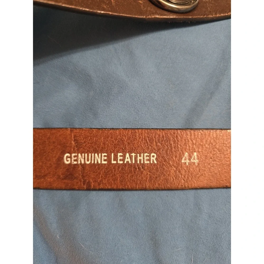 Auburn University Brown Full Grain Leather Belt Sz 44 Eagles Wings